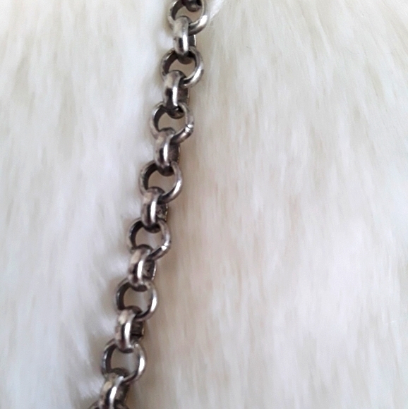 RHEINSTONES WITH RIBBON SILVER NECKLACE - Picture 7 of 8